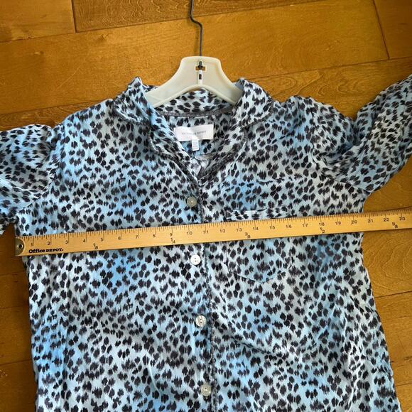Victoria Secret women’s Pajama Set Size Medium Blue Black Leopard Print - Picture 10 of 10